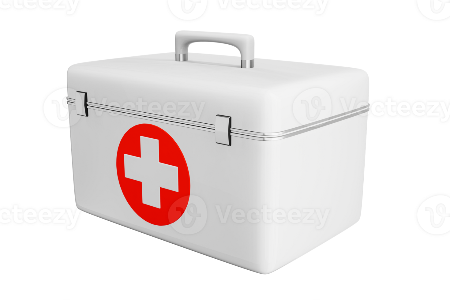 First aid kit, red medicine box, emergency car, ambulance medical assistance Care and assistance emergency accident concept 3D illustrated icons - clipping path png
