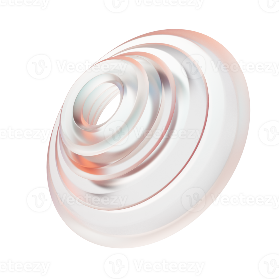 Round transparent gradient glass 3d shape png