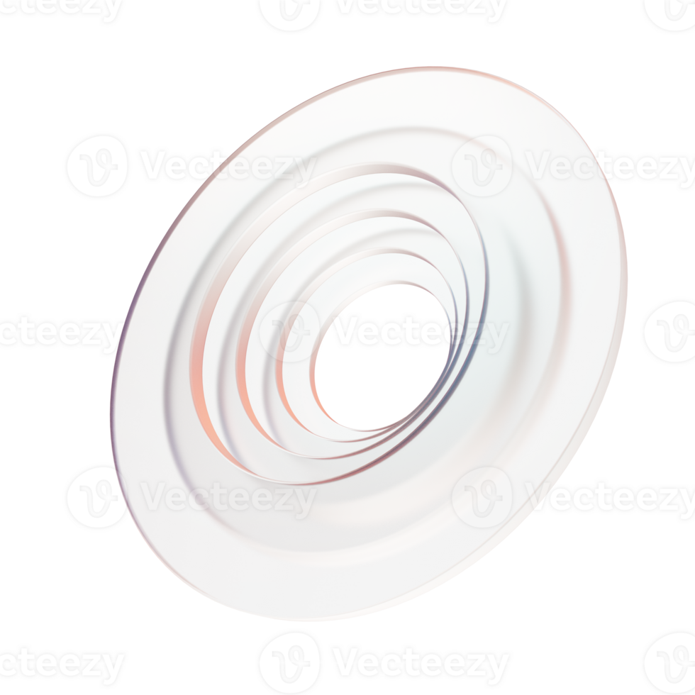 Round transparent gradient glass 3d shape png
