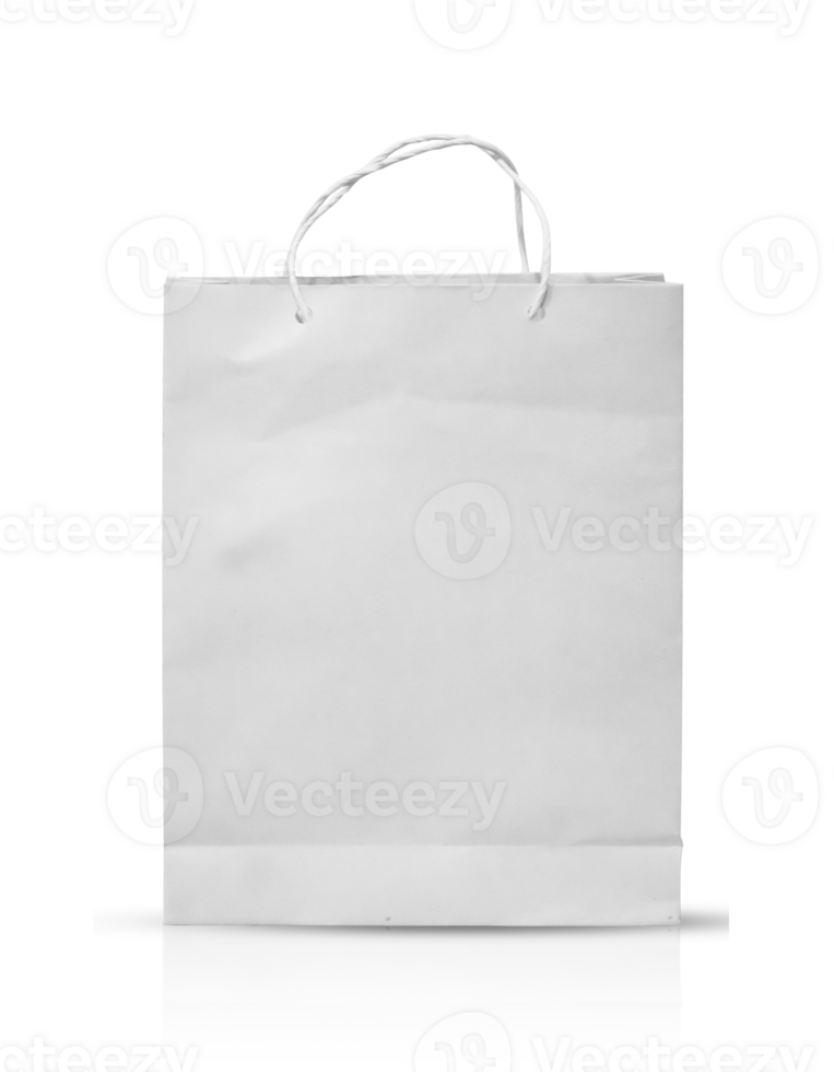 White Eco Paper Bag, shopping bag eco-friendly isolated on transparent background. png