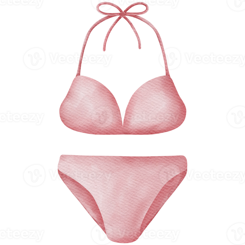 Hand-Painted Watercolor Set Of Images Includes Beach Bag, Flippers, Camera, Cocktail, And Other Summer Clipart png