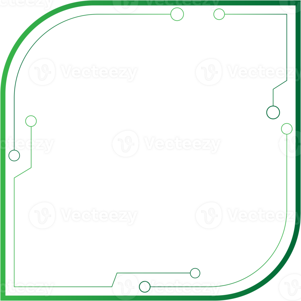 green tech frame border transparent background png