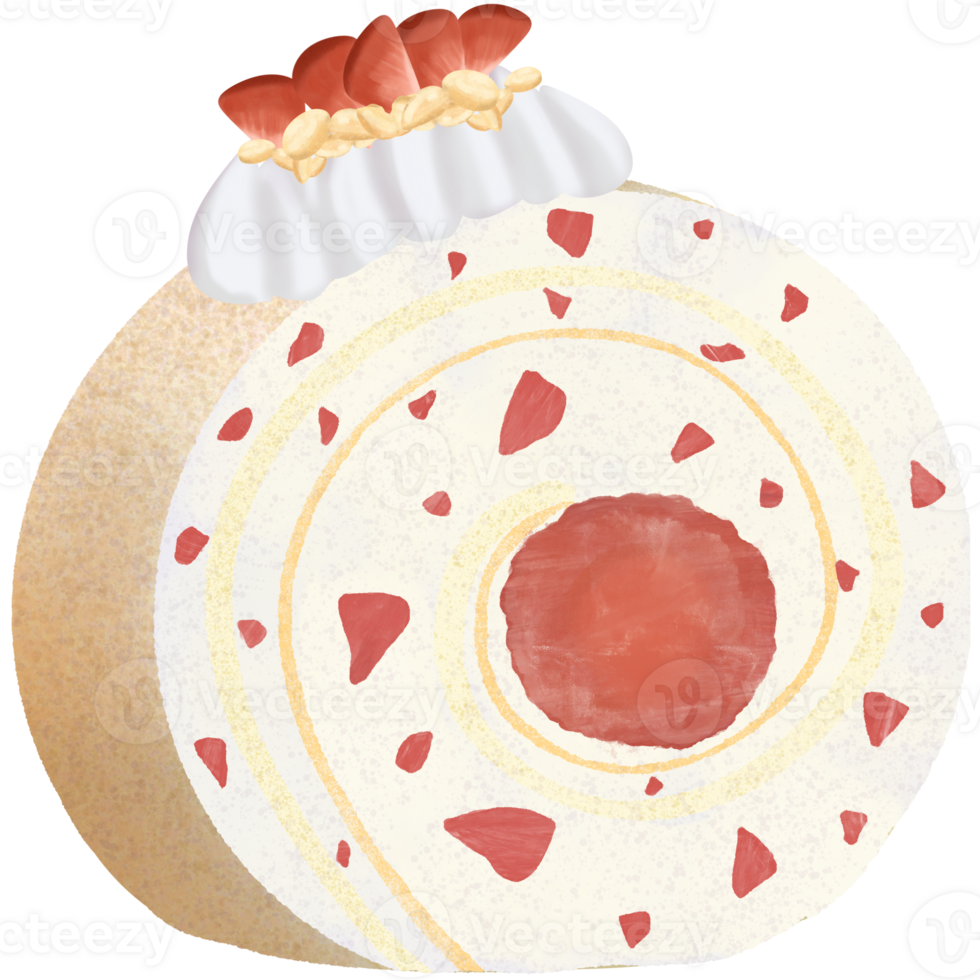 cake with icing and cherry png