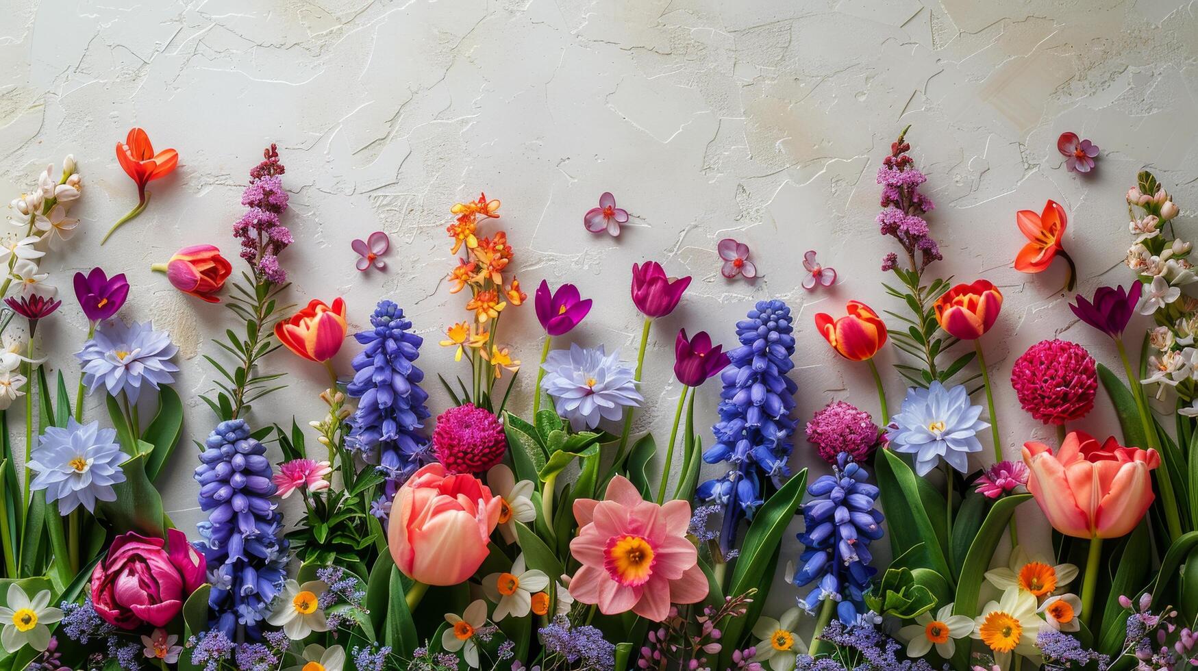 Circle of Flowers on White Surface photo