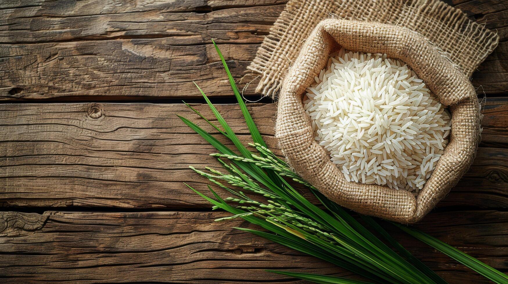 Rice Sack and Stalks photo