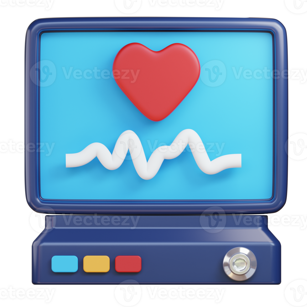 electrocardiogram 3d icon png