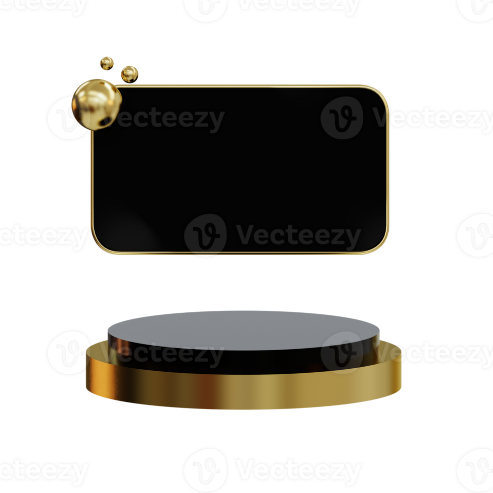 3d Classy Gold Podium Element png