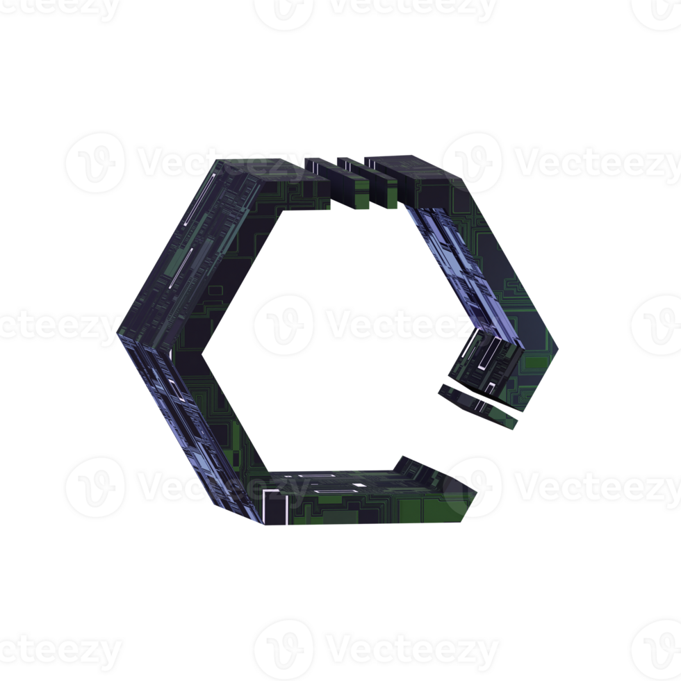 3d Cyber Electronic Circuit Element png