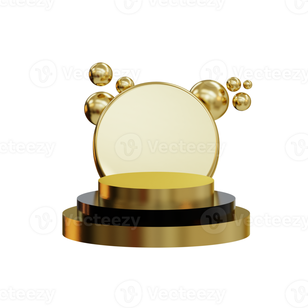 3d Classy Gold Podium Element png
