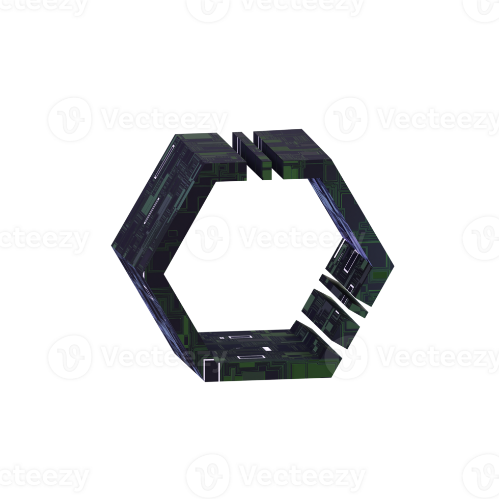 3d Cyber Electronic Circuit Element png