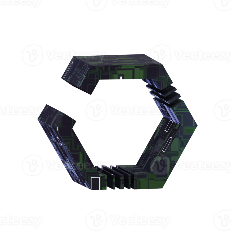 3d Cyber Electronic Circuit Element png