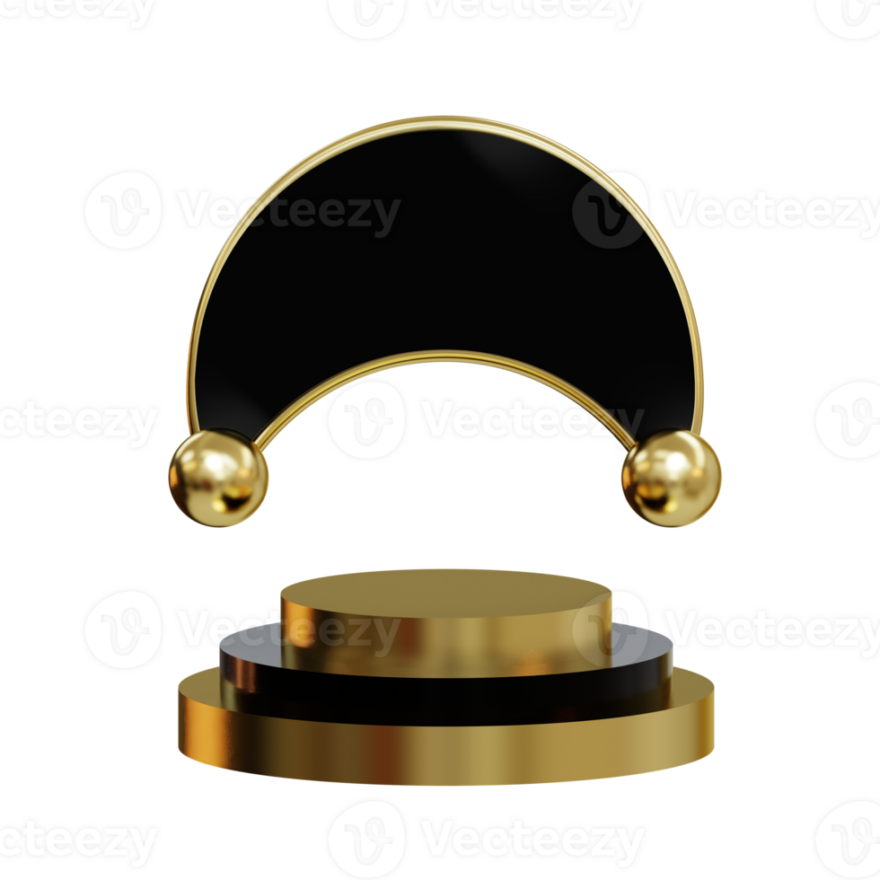 3d Classy Gold Podium Element png