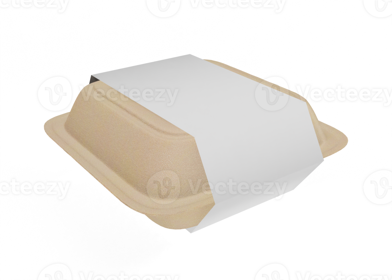Kraft food containers with label mockup png