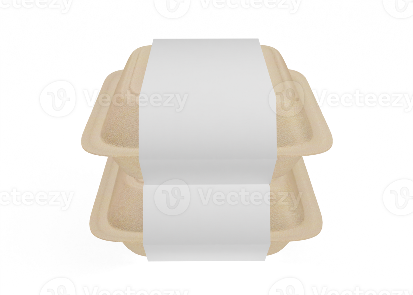 Kraft food containers with label mockup png