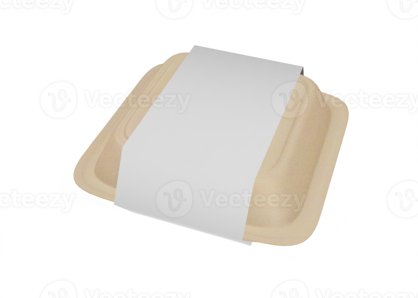 Kraft food containers with label mockup png