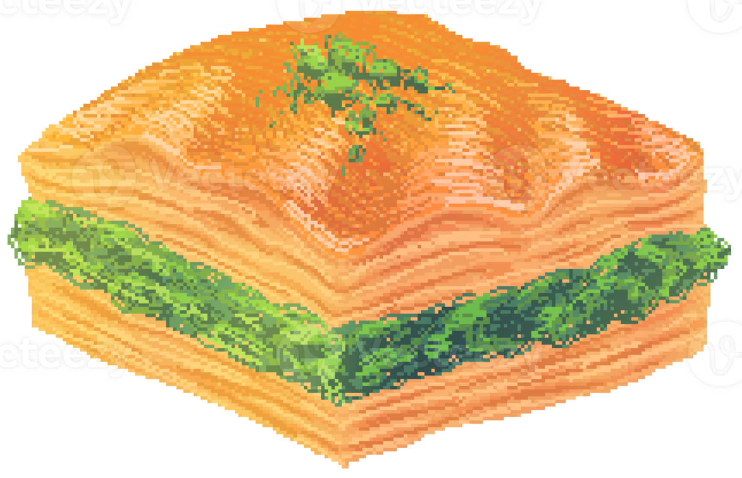 Baklava in pixel art style png