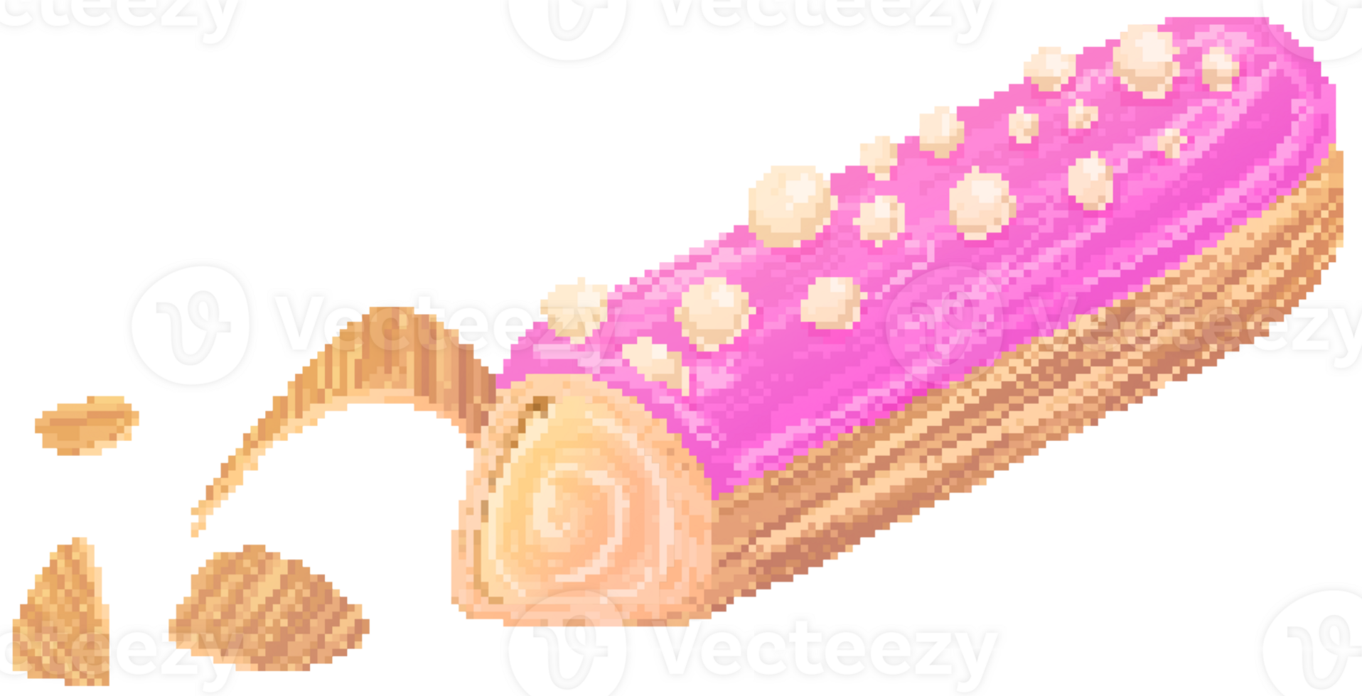 Eclair in pixel art style png
