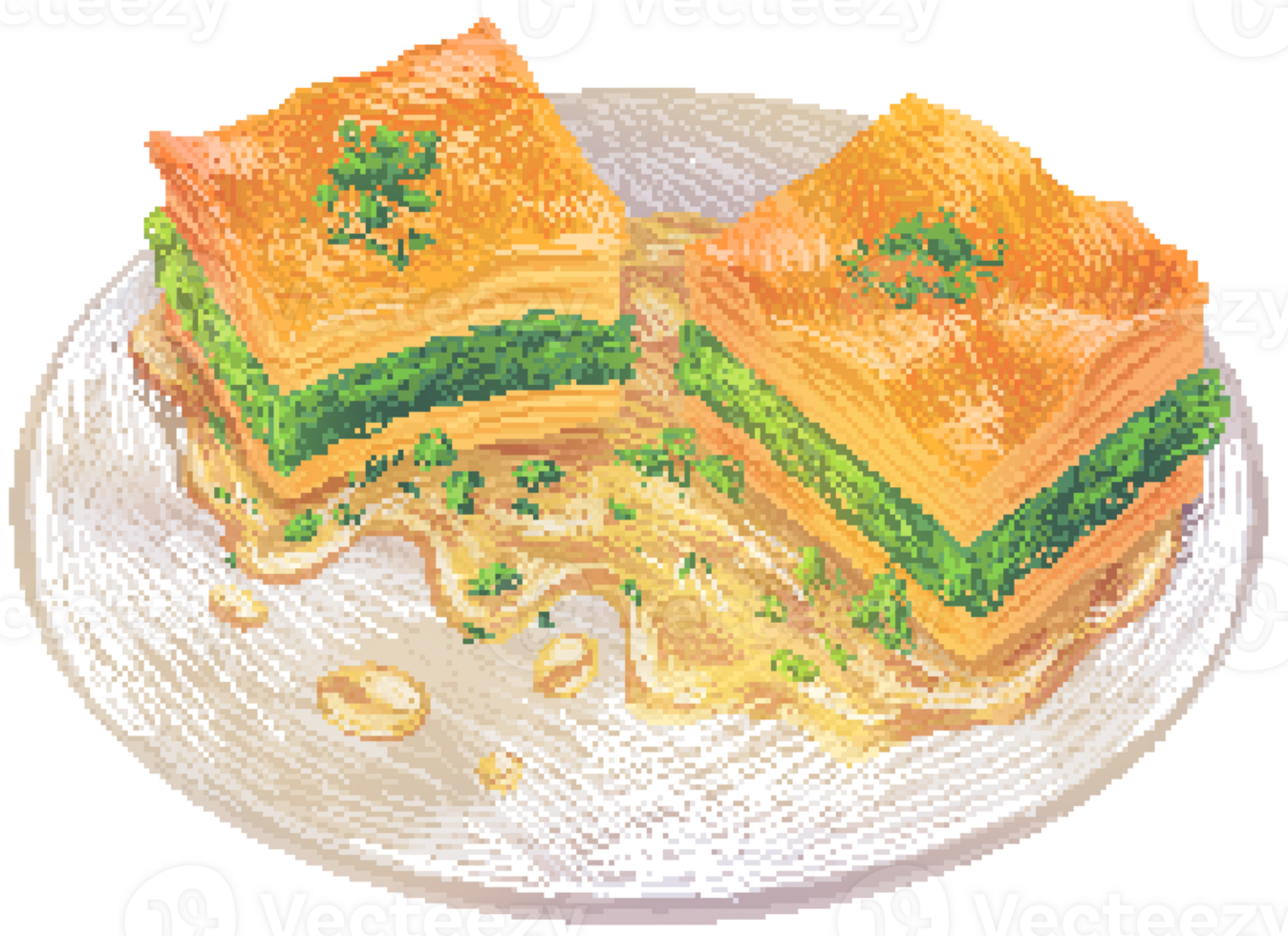 Baklava in pixel art style png