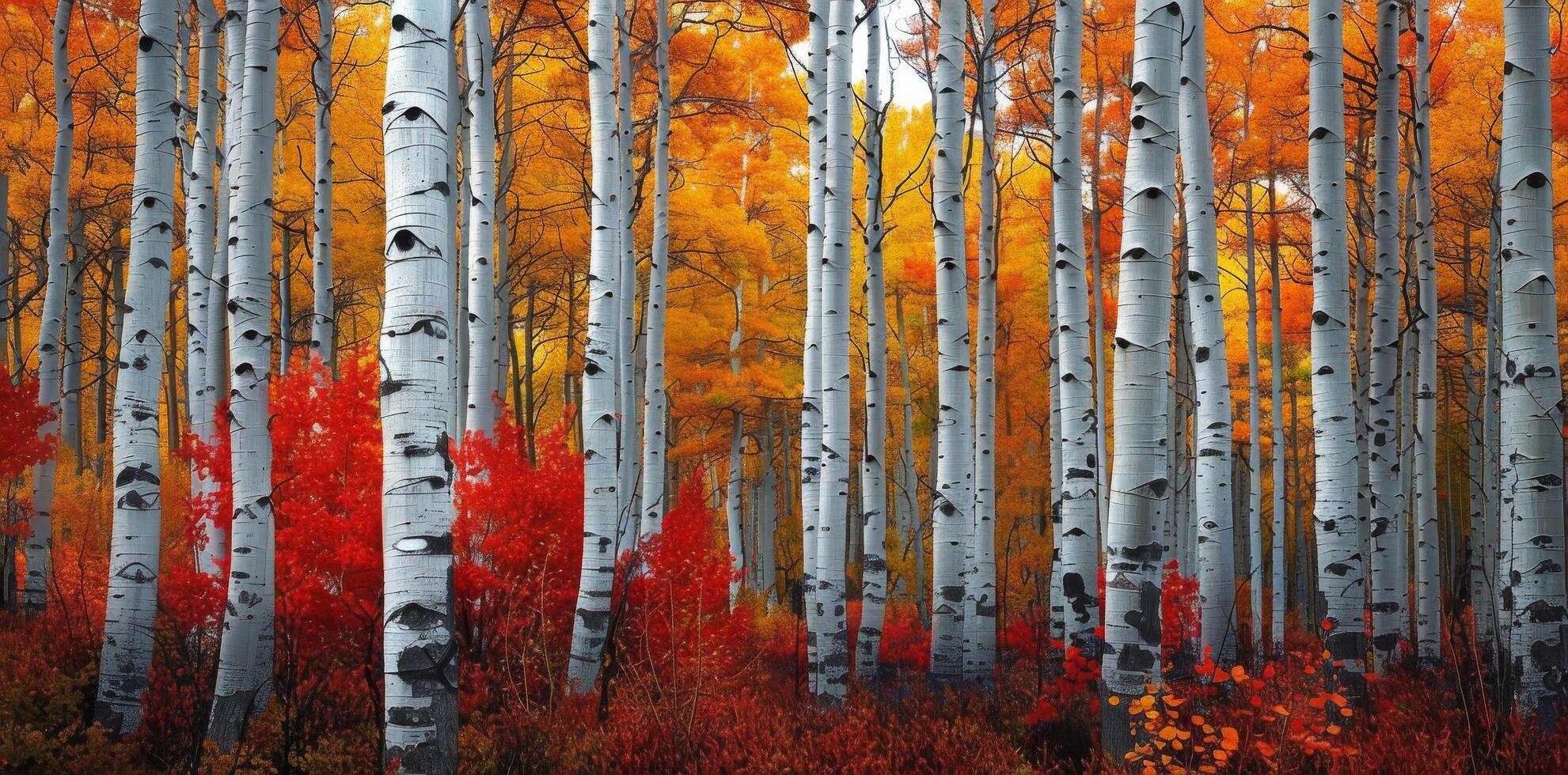 Aspen Trees in Autumn Foliage, Colorado photo
