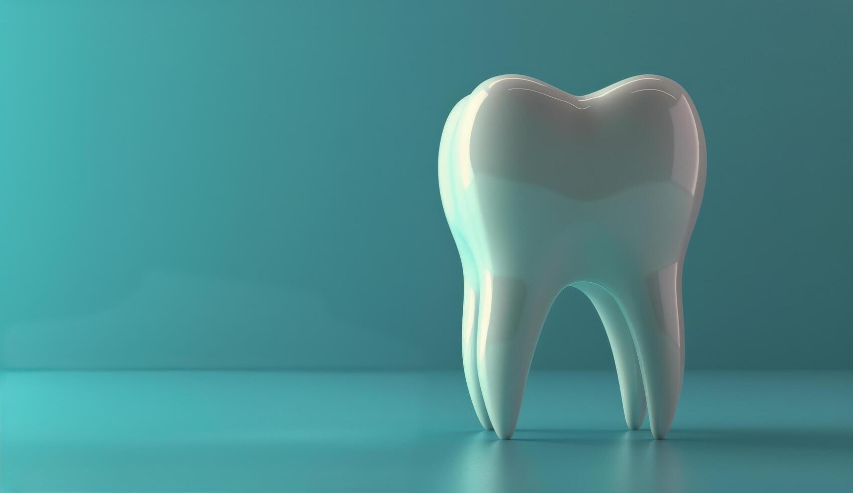 White Tooth Model on Blue Background photo
