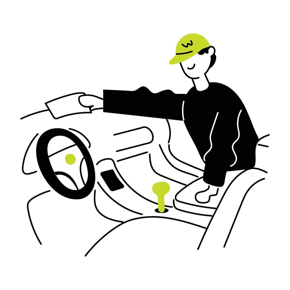 Check out doodle mini illustration of car interior cleaning vector