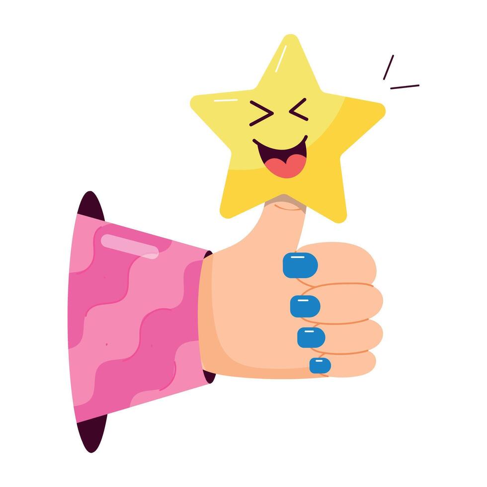 Visually appealing flat sticker of positive feedback vector