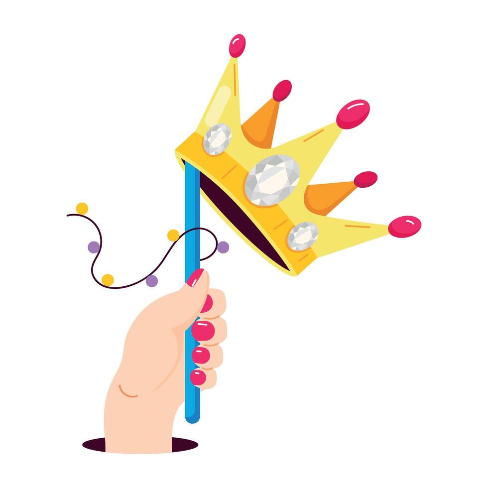 Winner crown flat sticker is up for premium use vector