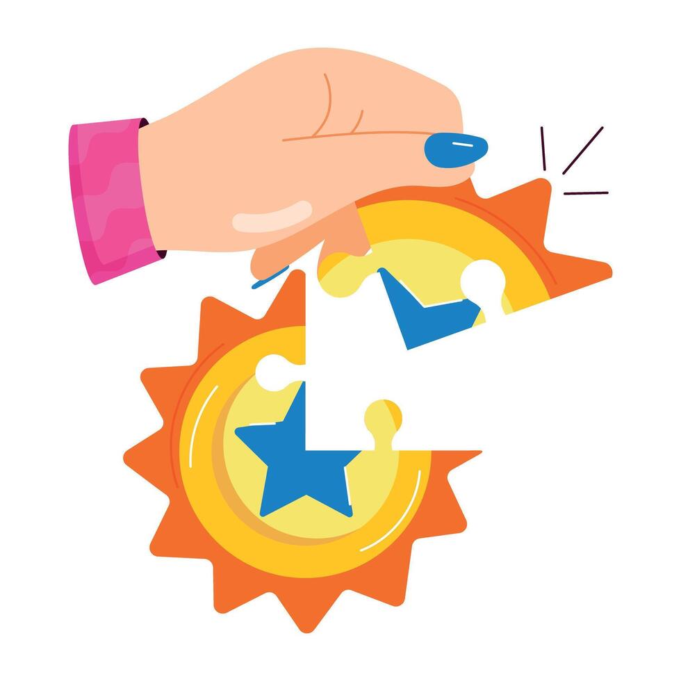 Modern flat sticker of winner reward vector