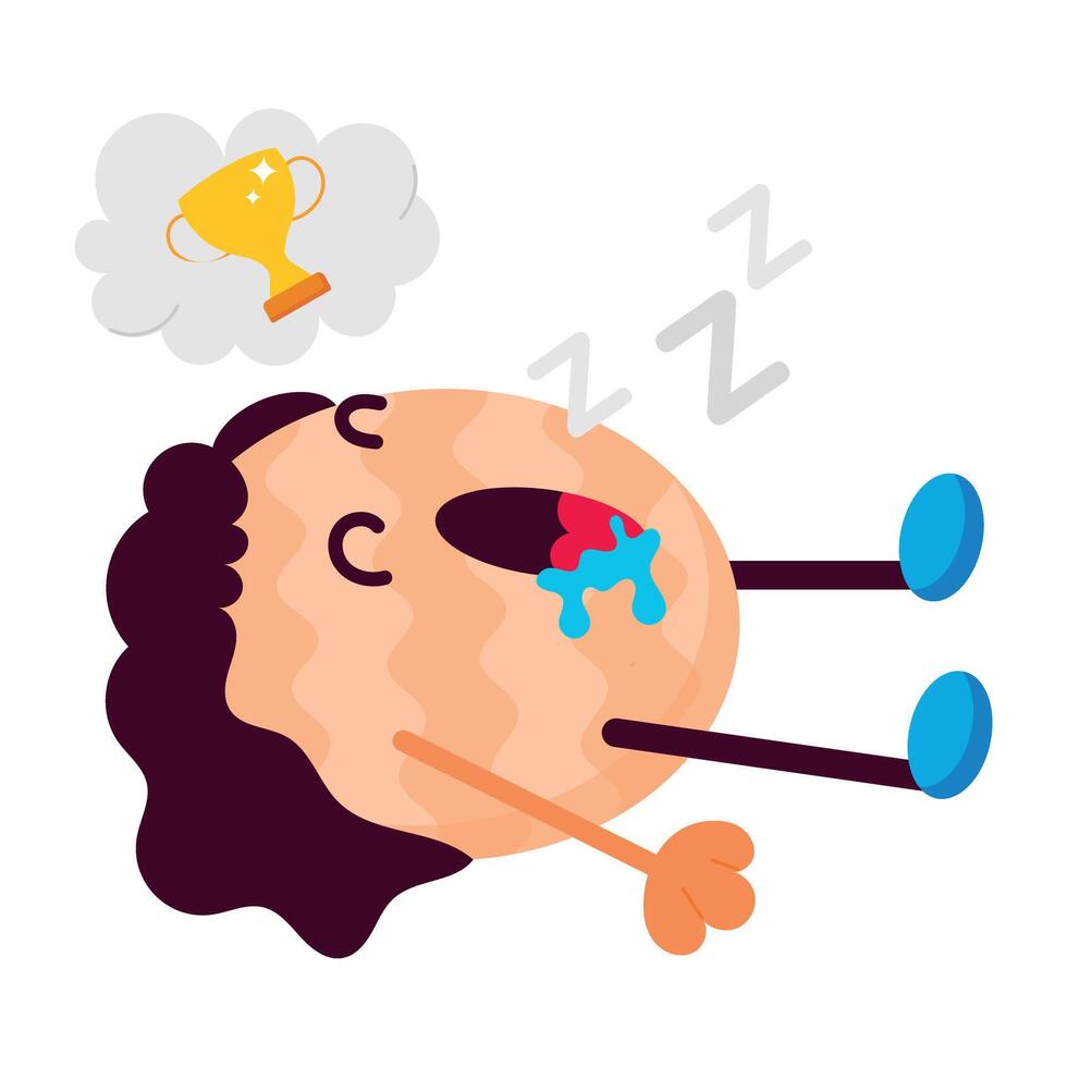 A captivating flat sticker of success dream vector