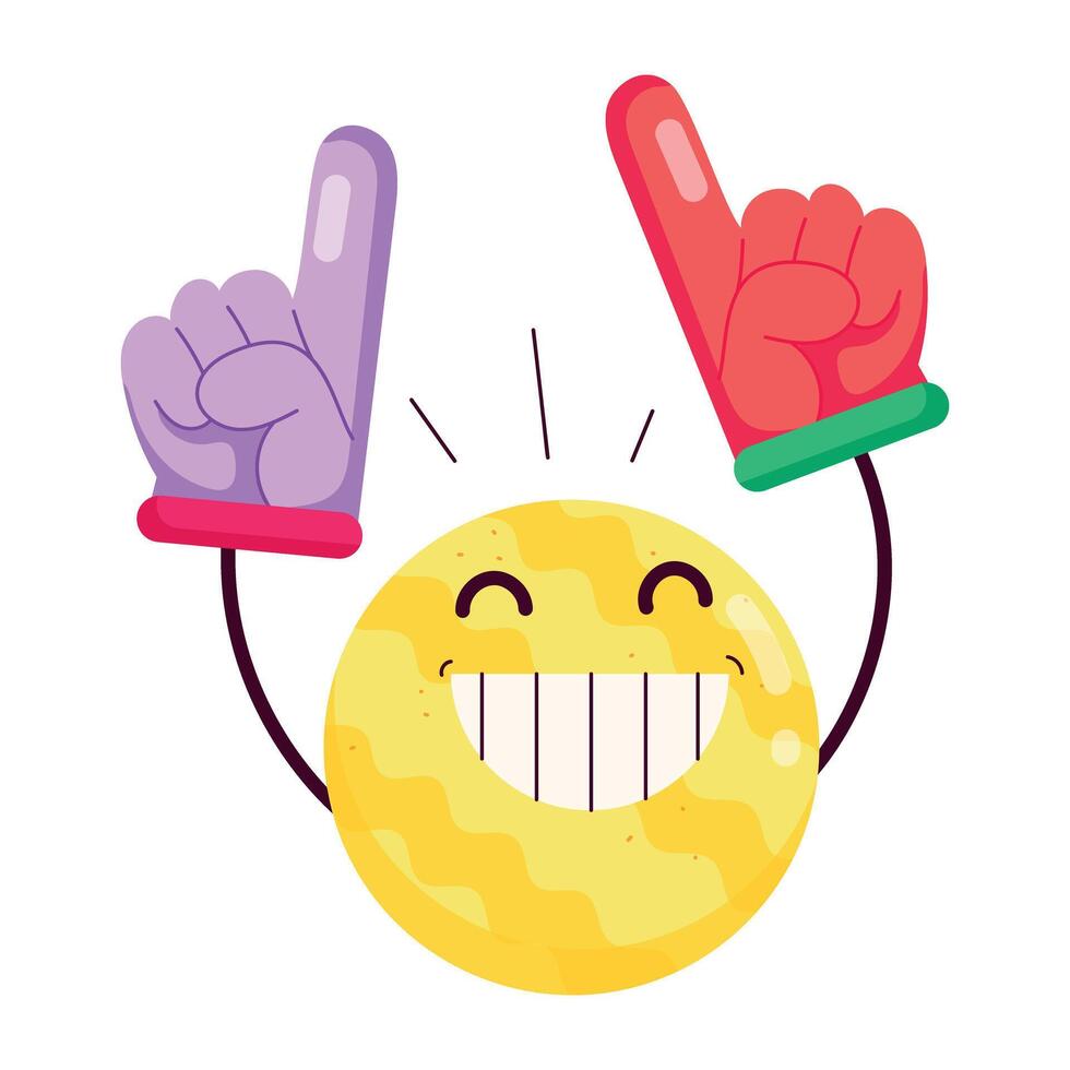 Modern flat sticker of cheering emoji vector