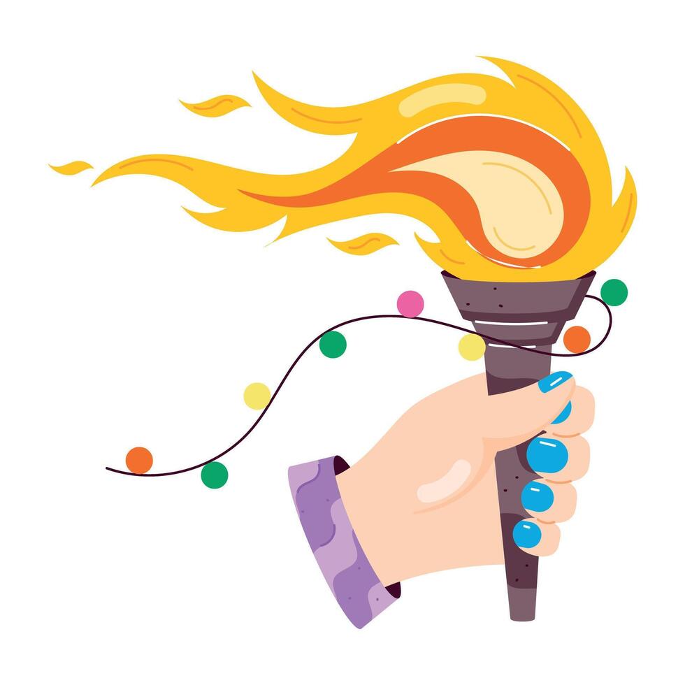 Well-crafted flat sticker of olympic torch vector