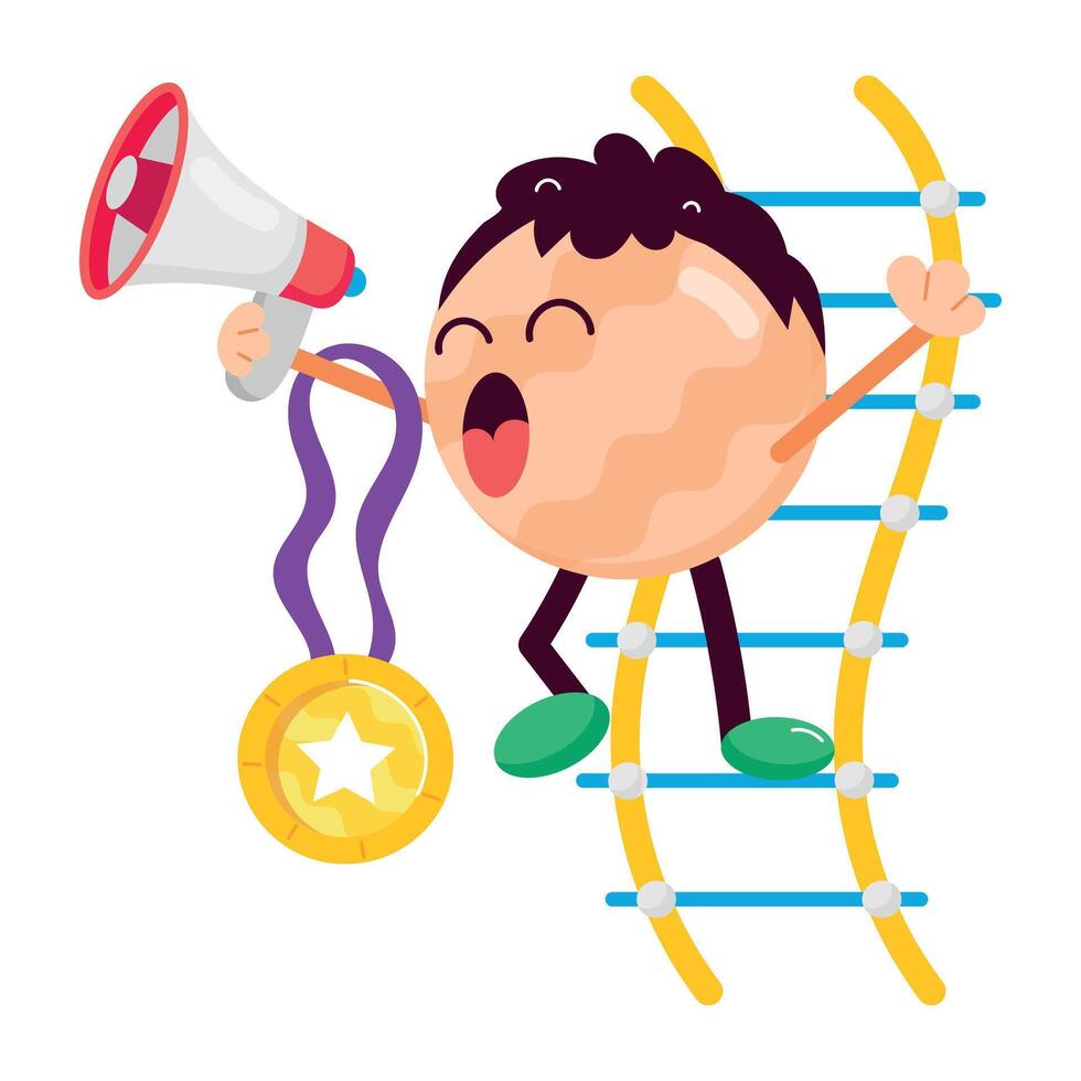 A customizable flat sticker of winner announcement vector