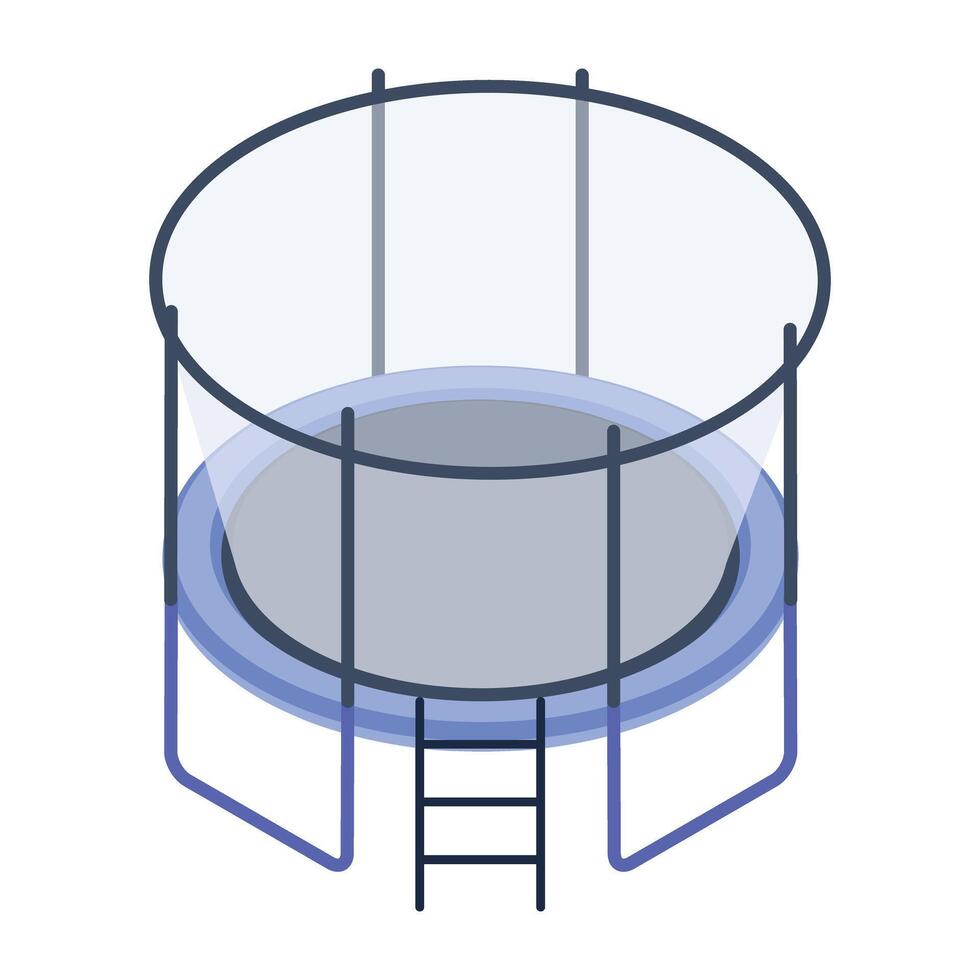 Ready to use isometric icon of a trampoline vector