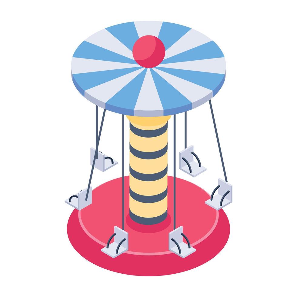 Check out isometric icon of a swing carousel vector
