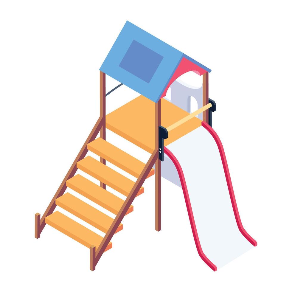 Check out this isometric icon of park slide vector