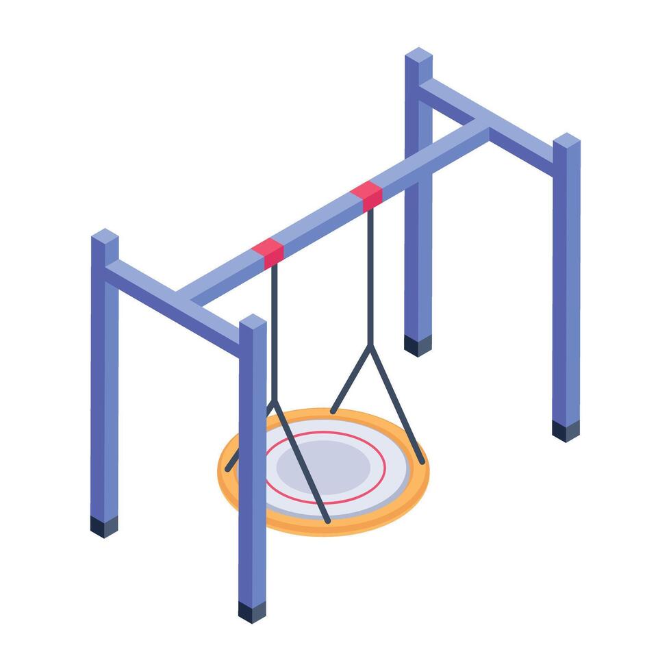 Editable isometric icon of a web swing vector