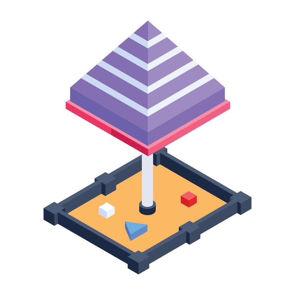 Kids sandbox premium isometric icon vector