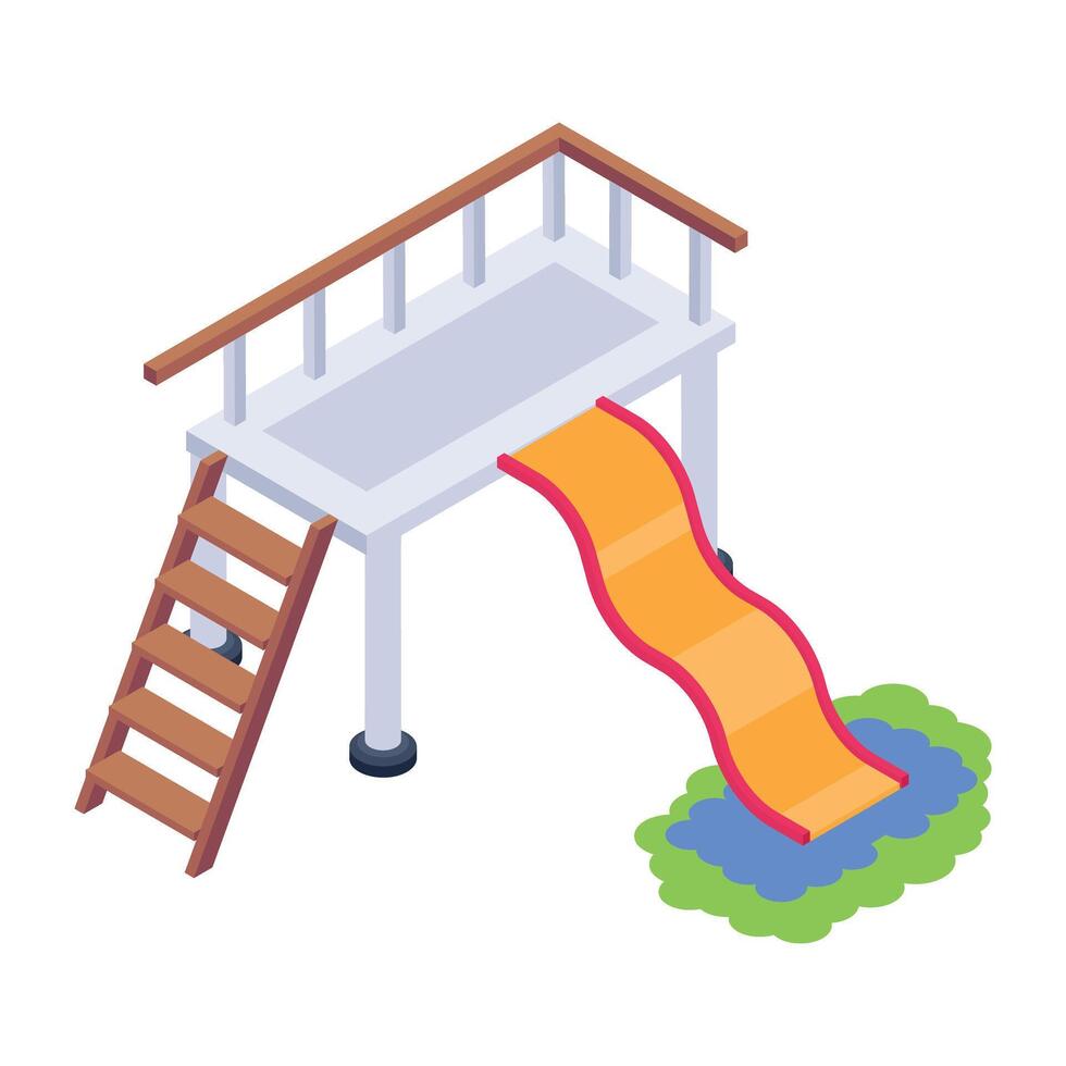 Handy isometric icon of a playground slide vector