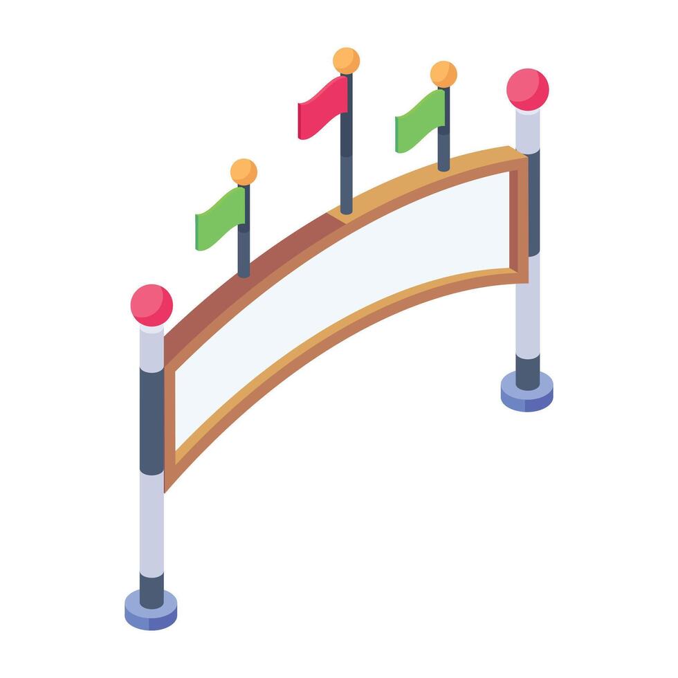 A well-designed isometric icon of park entrance vector
