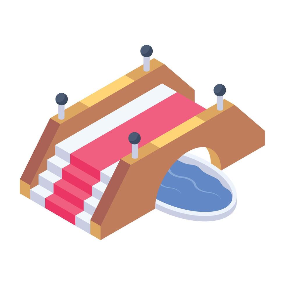 Check out this isometric icon of river bridge vector