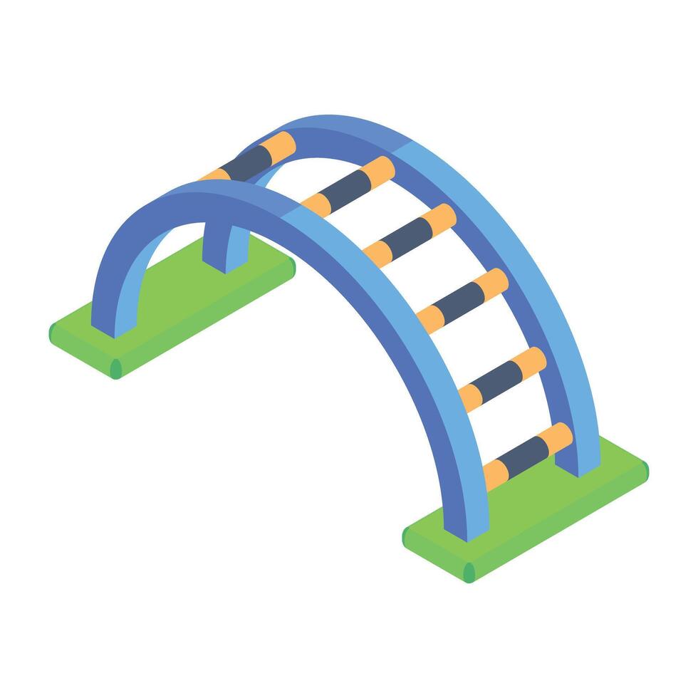 Grab this isometric style icon of monkey bars vector