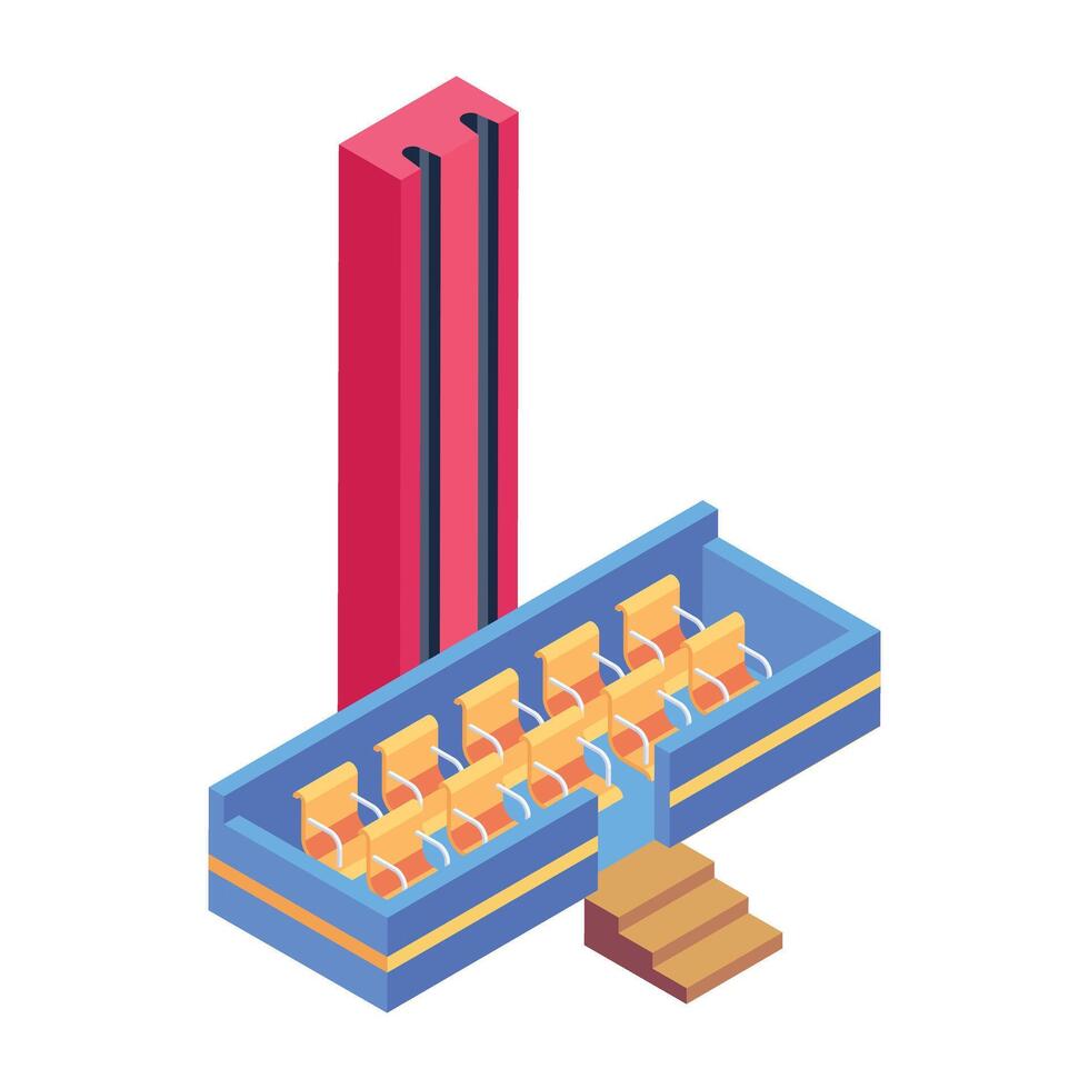 Premium isometric icon of a drop tower vector