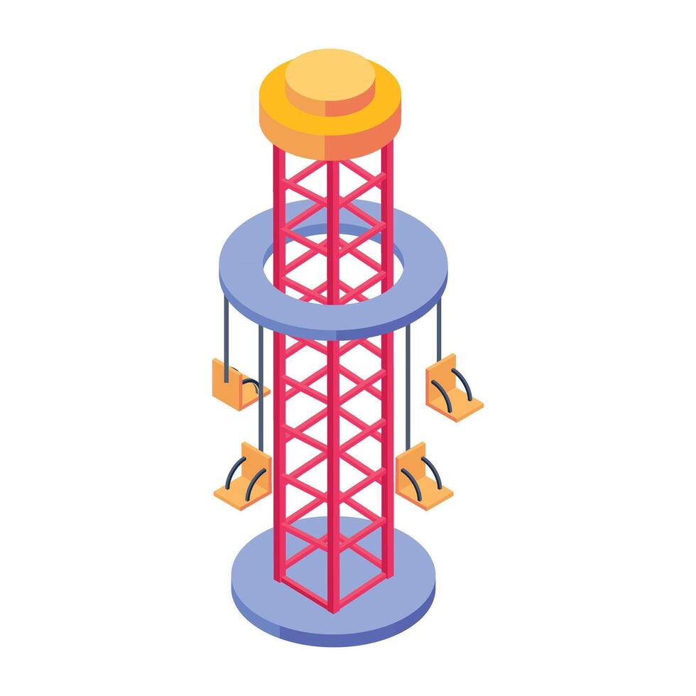 Check out isometric icon of a swing ride vector
