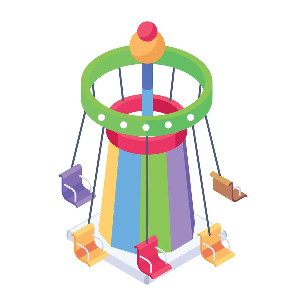 Premium isometric icon of a swing tower vector