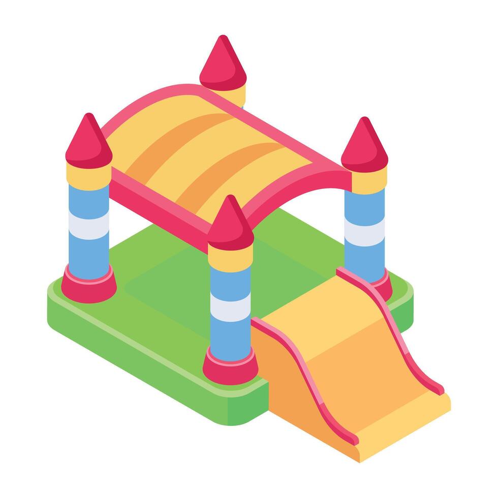 Download this isometric icon of trampoline castle vector