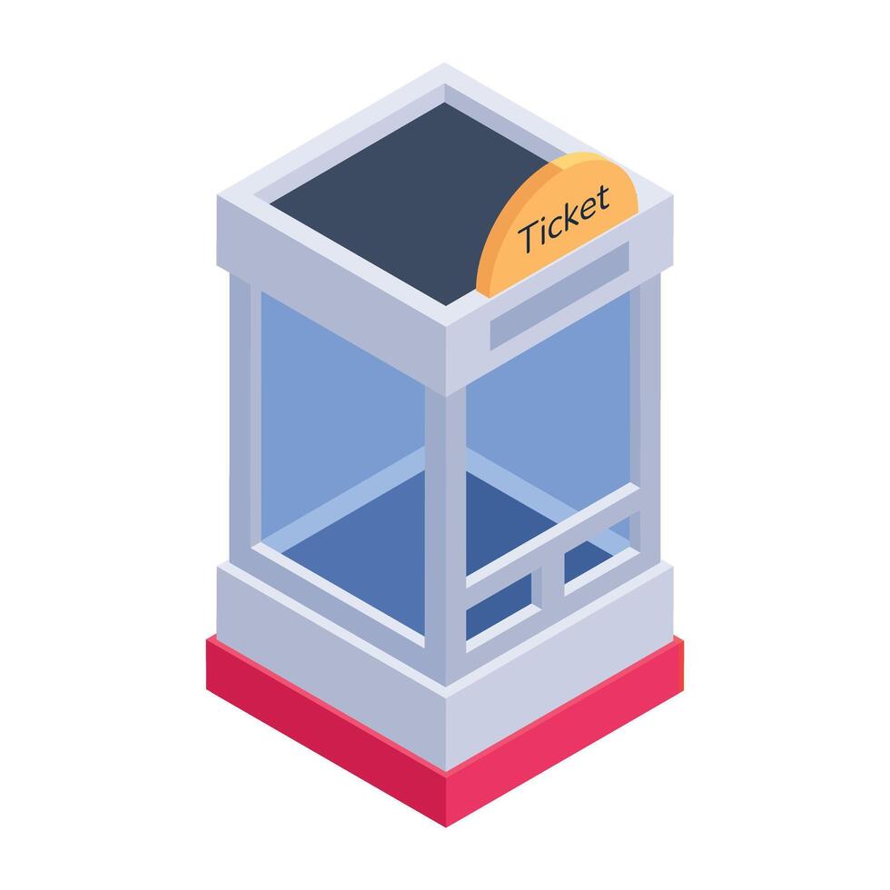 Handy isometric icon of a ticket counter vector