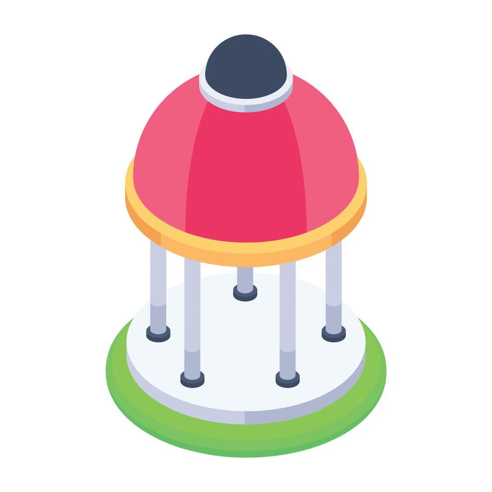 Latest isometric icon of round gazebo vector