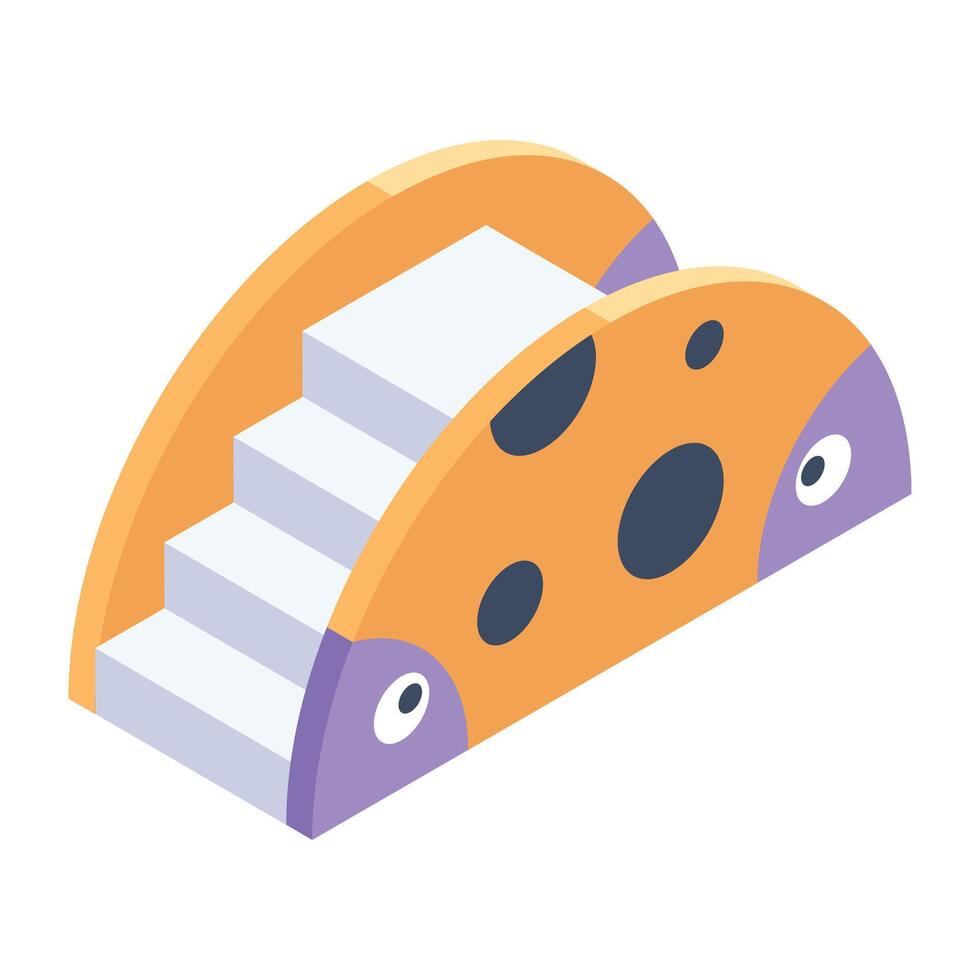 A well-designed isometric icon of stairs bridge vector