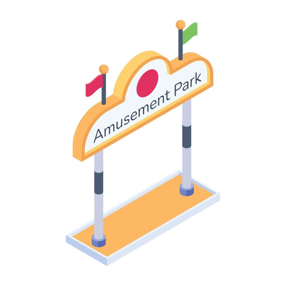 Download isometric icon of a park signboard vector