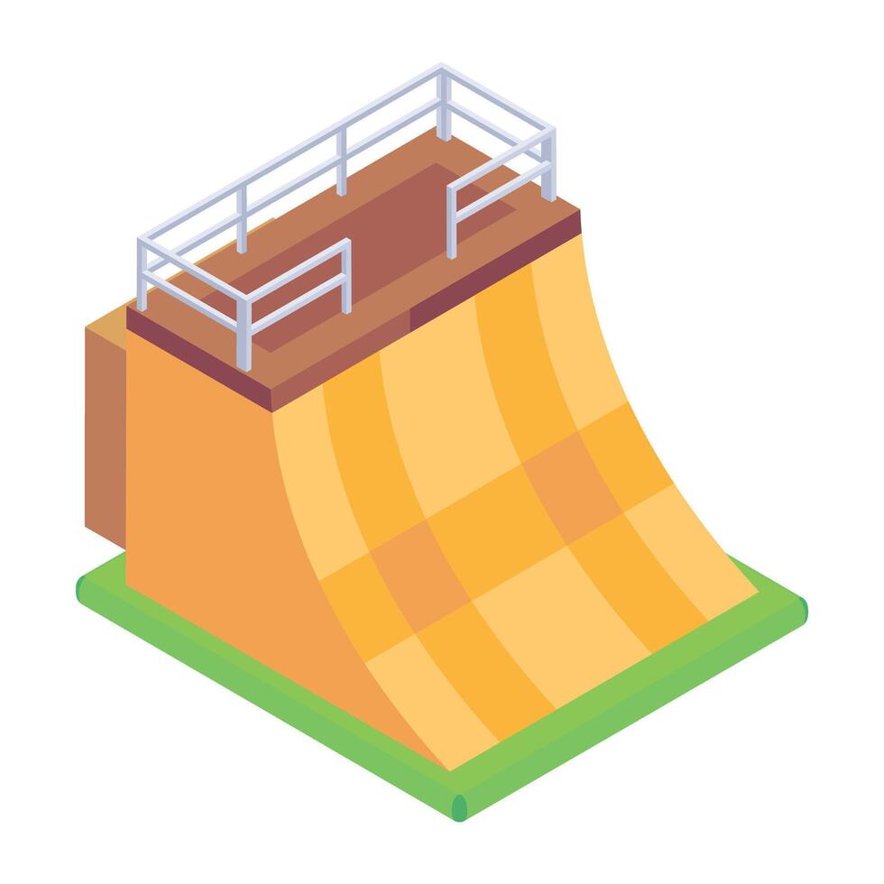 Check out this isometric icon of halfpipe vector